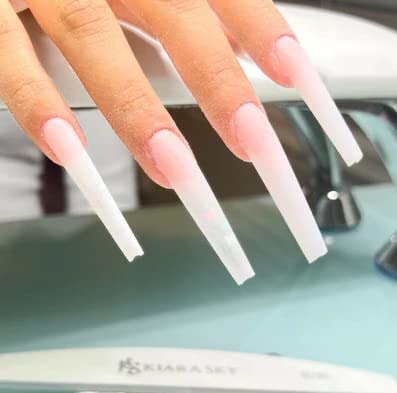 Kiara sky Nail Tips | C Curve Coffin Clear | 500 pieces | XXL Length | 10 Sizes Beauty & Personal Care KIARA SKY