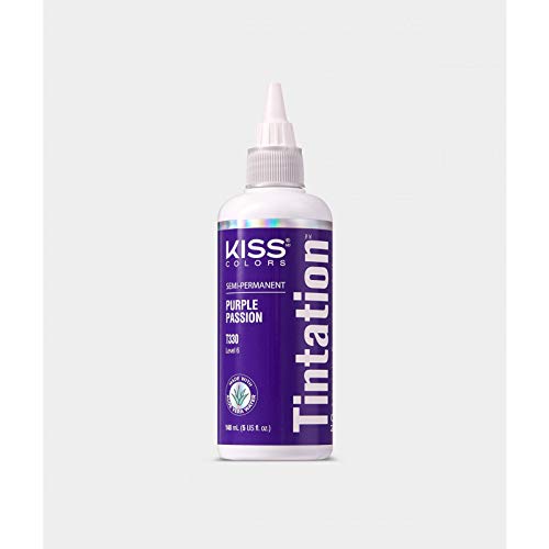 Red by Kiss Tintation Semi-Permanent Hair Color, Aloe Vera Water Based, Argan Oil, Olive Oil, Collagen & Keratin, Long-Lasting Color Dye (Purple Beauty & Personal Care Red By Kiss