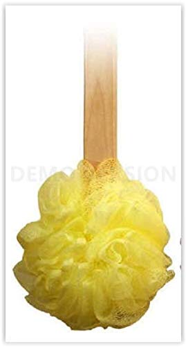 4pk 15" Long Wooden Handle Back Scrubber Bath Shower Mesh Sponge Exfoliating Body Brush Wash Nylon Puff Spa Beauty & Personal Care Bodico