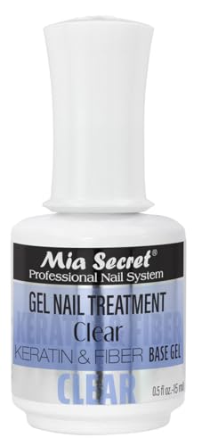 Mia Secret Gel Nail Treatment CLEAR KERATIN Base & Top Gel 15ml - Nail Repair and Strengthening for Nails (Clear) Beauty & Personal Care Mia Secret
