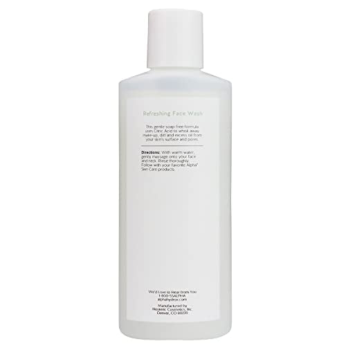 Alpha Skin Care Refreshing Face Wash 6 oz – Gentle Soap-Free Cleanser with Citric AHA to Purify, Remove Makeup & Oil, Balance pH, Anti-Aging Beauty & Personal Care Alpha