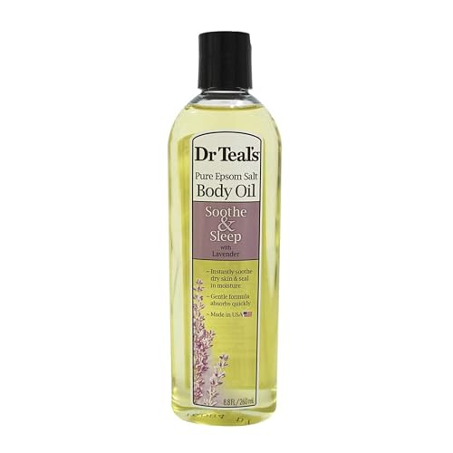 Dr Teal's Moisturizing Bath and Body Oil, Soothe & Sleep with Lavender Essential Oil, 8.8 fl oz Beauty and Personal Care Dr Teal's