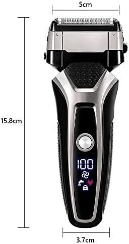 CYRMPQ Men's Shaver, USB Rechargeable Electric Shaver Stainless Steel Shaving Machine for Men 3D Triple Floating Blade Razor Shaver Barber Electric Beauty and Personal Care CYRMPQ
