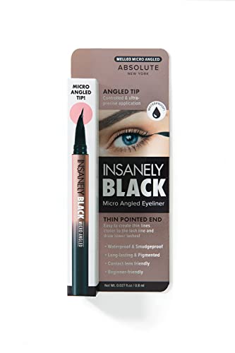 Absolute New York Insanely Black Micro Angled Liquid Eyeliner, Thin Pointed End, Creates Thin Lines Closer to Lash Line Beauty & Personal Care Absolute New York
