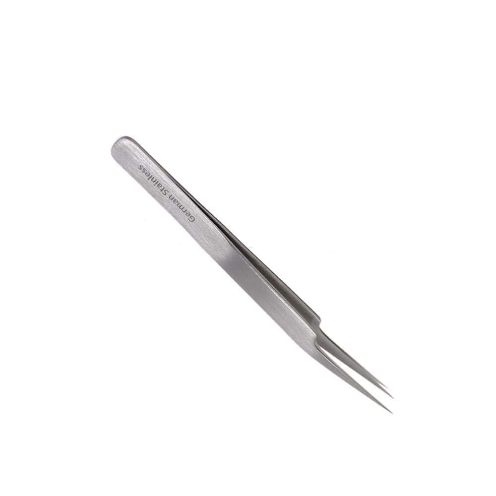 Professional Eyelash Tweezers Sharp, Needle Nose, Stainless Steel, Tweezers Precision Pluckers 4.75" with Fine Precision Tips for Facial Hair Beauty and Personal Care HIGH TECH INSTRUMENTS