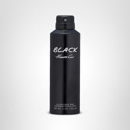 Kenneth Cole Black All Over Body Spray for Men, Aromatic Woody Fragrance, Notes of Watermint, Mandarin, Cedar, and Musk, Long-Lasting Cologne, 6.0 Fl. Beauty & Personal Care Kenneth Cole