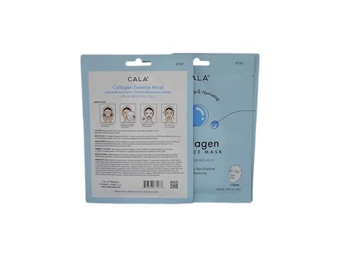 Cala Collagen Essence Facial Sheet Masks, 5 Pack - Ultra-Thin Hydrating Face Mask Sheets with Tea Tree + Herbal Extracts, Hyaluronic Acid Beauty & Personal Care Cala