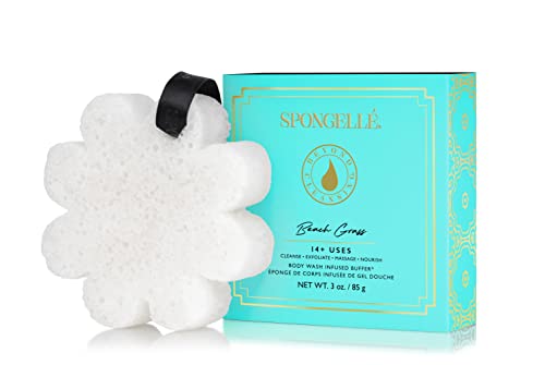 Spongellé Beach Grass Wild Flower Bath Sponge with Box for Mothers Day Gift - Built-in Body Wash & Body Scrubber, Shower Loofah Sponge for Women - 14+ Beauty and Personal Care SPONGELLÉ