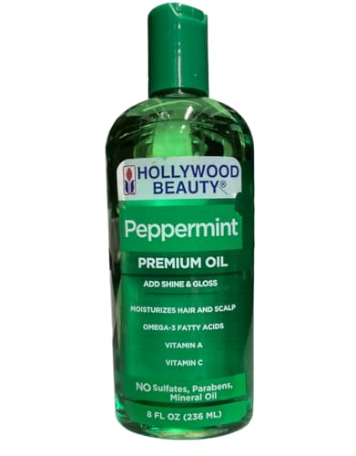 Hollywood Beauty Peppermint Hair Oil, 8oz Bottle, Conditions both hair and skin, Natural Treatment that Dries Itchy Scalps & Moisturizes Hair & Skin Beauty & Personal Care Hollywood Beauty