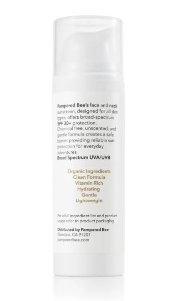 Pampered Bee Kids Mineral Sunscreen, SPF 30, Broad Spectrum UVA/UVB Protection, Non-Nano Zinc Oxide, for All Ages, Clean Formula, Face and Neck, 1.7 Beauty & Personal Care Pampered Bee