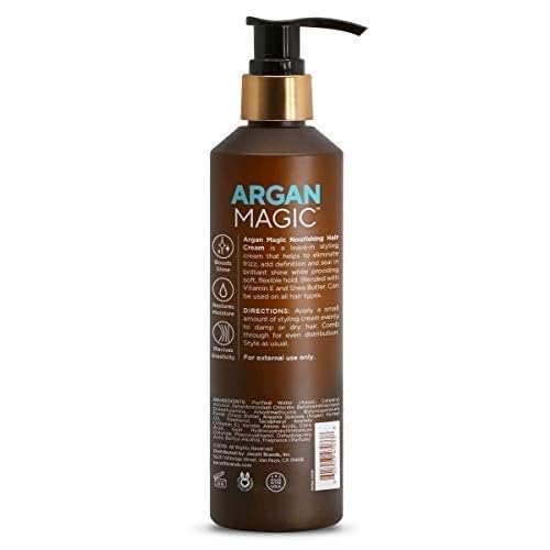 Argan Magic Nourishing Hair Cream - Hydrates, Conditions, and Eliminates Frizz for All Hair Types | Seals in Shine | Made in USA, Paraben Free Beauty & Personal Care Argan Magic