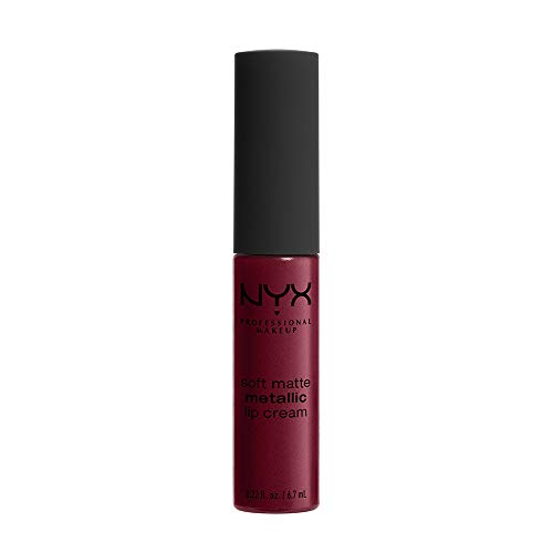 NYX PROFESSIONAL MAKEUP Soft Matte Metallic Lip Cream, Liquid Lipstick - Madrid (Cranberry Red) Beauty & Personal Care NYX PROFESSIONAL MAKEUP