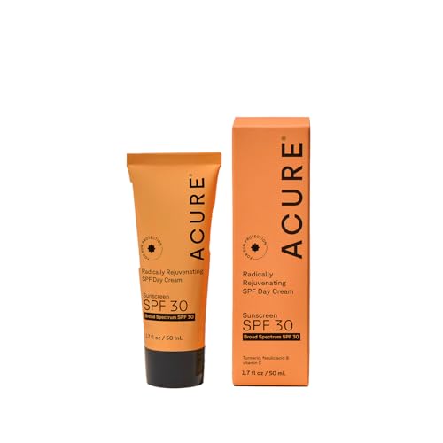 Acure Radically Rejuvenating SPF 30 Day Cream - Face Moisturizer with SPF 30 & Vitamin C, Anti Aging Sunscreen, Hydrating Face Cream, Daily Facial Beauty & Personal Care Acure