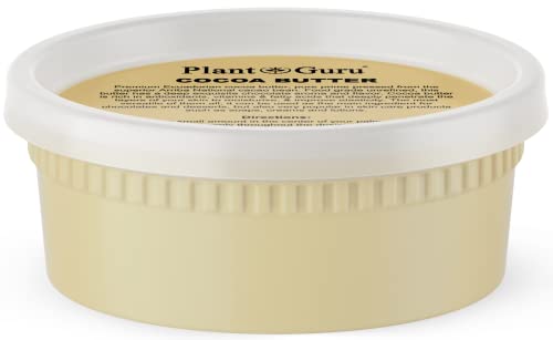 Plant Guru Raw Cocoa Butter 8 oz. 100% Pure Natural Unrefined FOOD GRADE Arriba Nacional Cacao Bean, Great For Chocolate Making, Soap, Lip Balm Beauty & Personal Care Plant Guru