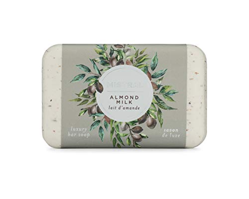 Mistral Classic French Bar Soap, Almond Milk, 7 oz - Triple-Milled Luxury Natural Soap with Organic Shea Butter & Sweet Almond Oil | Long-Lasting Beauty & Personal Care Mistral