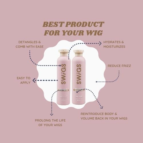 SWIGS Human & Synthetic Wig Shampoo & Conditioner set| Detangle Wig |Color-Safe| Promotes Body & Volume | Promote Silkiness & Shine | 2 Pack, 8 oz Beauty & Personal Care swigs
