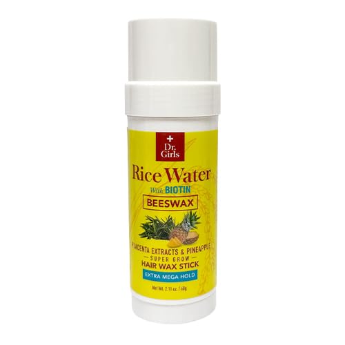 Dr.Girls Rice Water Extra Mega Hold Hair Beeswax Stick 2.11oz/ 60g (Pineapple) Beauty & Personal Care Dr.Girls