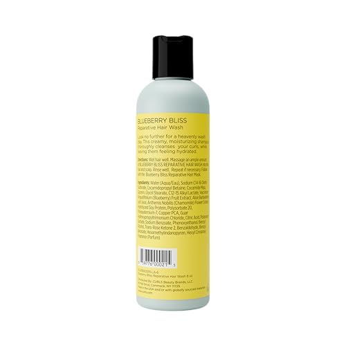 Curls Blueberry Bliss Reparative Hair Wash - 8 oz, Encourage Balanced Scalp, Rich and Creamy Sulfate-Free Cleanser, For Wavy, Curly, and Coily Hair Beauty & Personal Care Curls