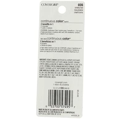 Cg Cs Lipstick 035 Smokey Size .13 O Cover Girl Continuous Color Lip Stick 035 Smokey Rose .13 Oz Beauty & Personal Care COVERGIRL