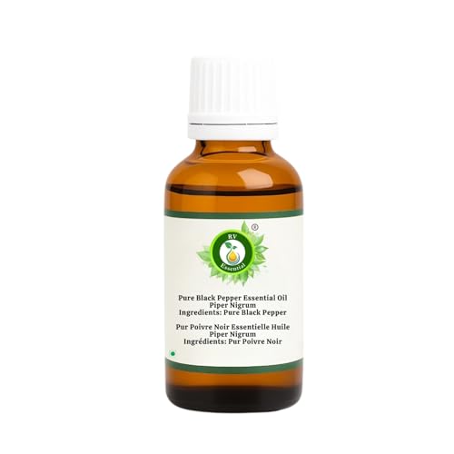 R V Essential Pure Black Pepper Essential Oil 5ml (0.169oz)- Piper Nigrum (100% Pure and Natural Therapeutic Grade) Beauty and Personal Care R V Essential