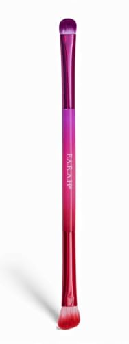 F.A.R.A.H Eye Shader & Contoured Shader - Dual-Ended Eyeshadow Brush with Vegan Bristles and Brass Ferrule Beauty & Personal Care F.A.R.A.H