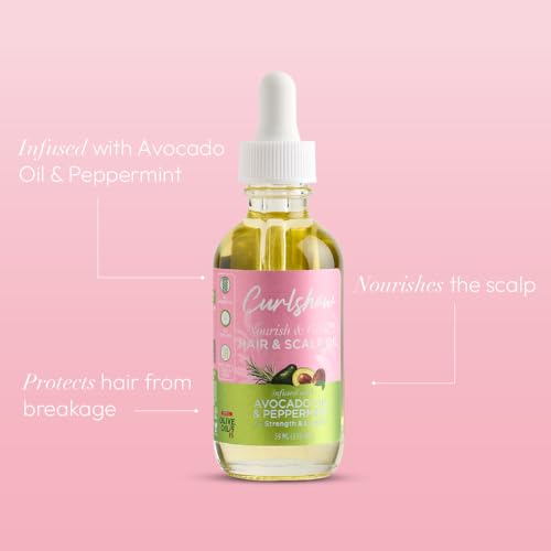 ORS Curlshow Nourish & Grow Hair & Scalp Oil with Avocado Oil & Peppermint for Strength & Length 2 Ounces Beauty & Personal Care ORS