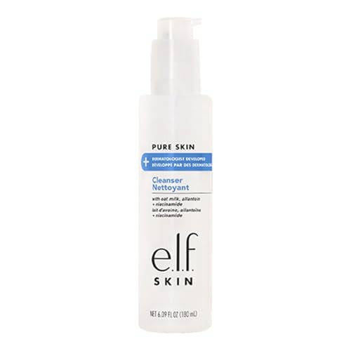 e.l.f. SKIN Pure Skin Cleanser, Non-Foaming Gentle Daily Face Wash For Sensitive Skin, Removes Impurities Without Irritation, Vegan & Cruelty-Free Beauty & Personal Care e.l.f.
