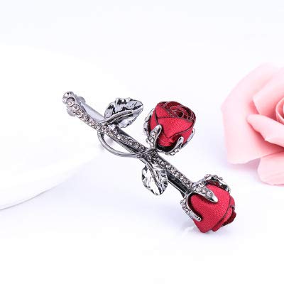 Vintage Crystal Rose Hair Clips,Elegant Rhinestones Rose Flower Metal Hair Clips Hair Barrette Ponytail Holder Slide Clips Hair Jewelry Beauty & Personal Care BeeGift