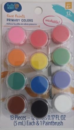 face and body 12 primary colors washable paint Beauty & Personal Care Hello Hobby