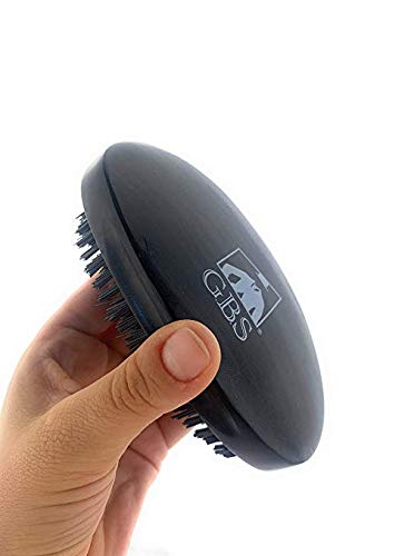 G.B.S Oval Black Wood Finish Brush for Horse Hair, 3in by 5in