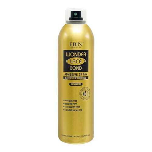 Wonder Lace Bond Adhesive Spray - Sensitive 6.34fl.oz./180ml | Fast Drying, No Residue, Long Lasting Formula with Protecting Edges Lace Front Wig Bond