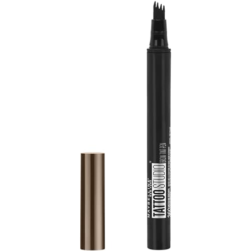 Maybelline New York TattooStudio Brow Tint Pen Makeup, Medium Brown, 0.037 fl. oz.