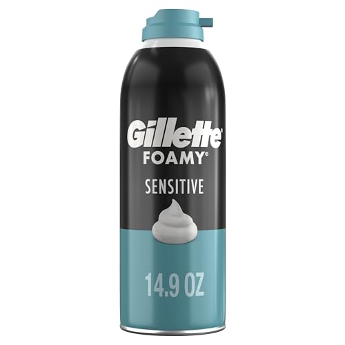 Gillette Foamy Sensitive Shave Foam for Men, Protection Against Shaving Irritation, Quick and Smooth Shave, sensitive skin, shaving cream, 14.9oz Beauty and Personal Care Gillette Default Title