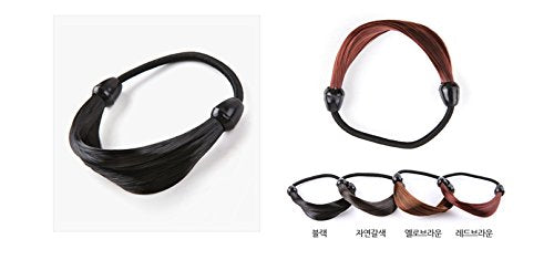 Hairpiece Stretchy Hair Ring for Girl, #yellow brown, Korean style, Kpop style, Korean Hair style Beauty and Personal Care Hairpiece
