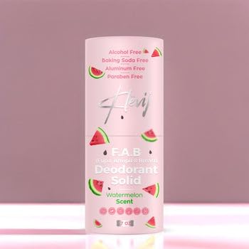 Klevij All Natural F.A.B. Deodorant - Watermelon Scent - 1.7 oz Organic, Aluminum-Free Deodorant for Fupa, Armpit, and Breast Areas Beauty and Personal Care Klevij