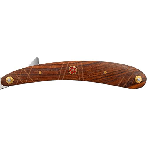 Old Ram Straight Razor - Straight Edge-Razor Red Wood & Bone Handle- Sharp - High Hardness Stainless Steel Cutthroat Straight Edge Blade - Barber Beauty and Personal Care Old Ram
