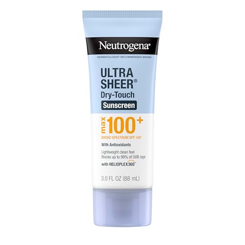 Neutrogena Ultra Sheer Dry-Touch Sunscreen Lotion, Max 100+ Broad Spectrum SPF 100 UVA/UVB Protection, Lightweight, Non-Greasy Sunscreen Beauty & Personal Care Neutrogena
