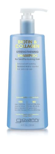 GIOVANNI Biotin & Collagen Shampoo, Strengthening Shampoo, Vegan, 24 oz