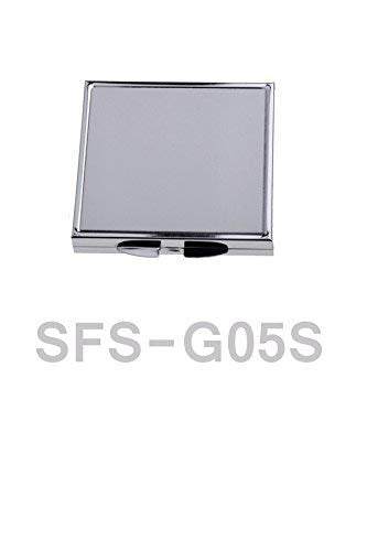 SFS METALIC 1 Square Metal Grey Pocket Mirror Sublimation Dye Heat Transfer Craft Engraved 2.2" x 2.2" Beauty & Personal Care SFS METALIC
