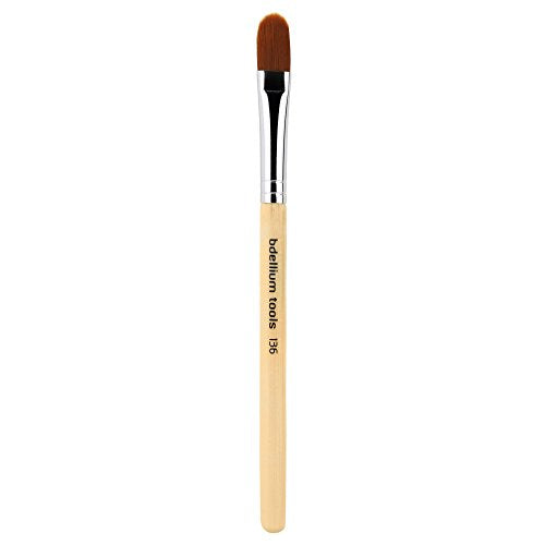 Bdellium Tools Professional Makeup Brush - Special FX Series 136 Filbert - With Soft Synthetic Fibers, For Applying & Blending Makeup (Bamboo, 1pc)