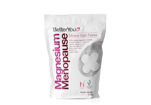 BetterYou Magnesium Menopause Bath Flakes - Magnesium Bath Soak and Menopause Support - Soothes Sore Muscles - Ylang Ylang and Clary Sage - 1.6 lb Beauty and Personal Care BetterYou