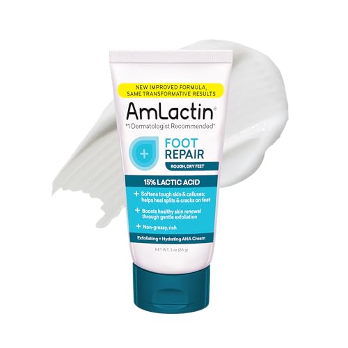 AmLactin Foot Repair Cream - Therapeutic Foot Cream for Dry Cracked Heels and Feet - Callus Softener - No-Scrub Exfoliator and Moisturizer with 15% Beauty & Personal Care AmLactin