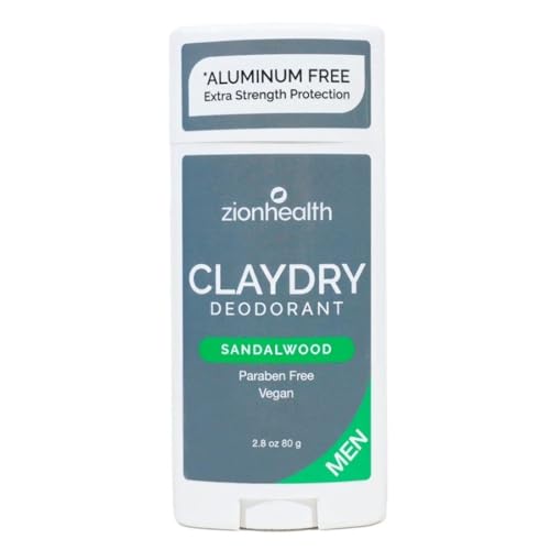 Clay Dry Deodorant Men Sandalwood Zion Health 2.8 oz Stick Beauty and Personal Care Zion Health