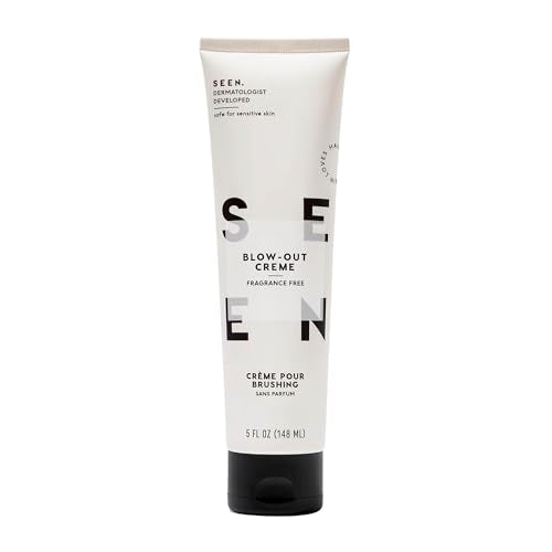 SEEN Blow-Out Creme, Fragrance Free - Non-Comedogenic & Blow Out Hair Cream- Reduces Frizz- Heat Protectant- Safe for Sensitive, Eczema & Acne Prone Beauty & Personal Care SEEN