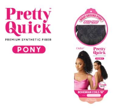 Outre PRETTY QUICK Premium Heat Resistant Synthetic Salon Style Wrap Ponytail Bulk-Free Quick Easy Styling Lightweight Soft Feel & Natural Luster -