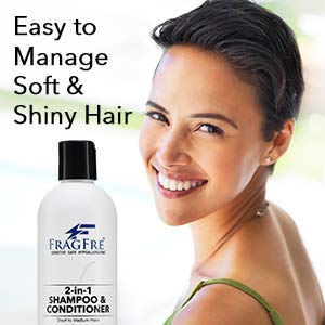 FRAGFRE 2 in 1 Shampoo and Conditioner 12 oz - Fragrance Free Conditioning Shampoo for Short to Medium Hairs - Color Safe Wash and Go - Sulfate Free Beauty & Personal Care FRAGFRE