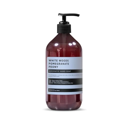 COCO by Stone 16oz Hand Soap (White Woods | Pomegranate | Peony Inspired by Aria Hotel) - Castile Soap for Soft Cleansing and a Floral-Fruit Vegan Beauty & Personal Care COCO by Stone