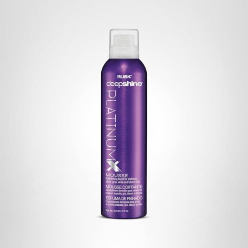 RUSK Deepshine PlatinumX Mousse, Lightweight, Alcohol-Free, for Platinum, Blonde, Gray, and Silver Hair, Enhances Body and Volume While Restoring Beauty & Personal Care RUSK