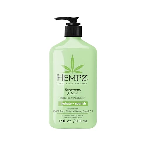 HEMPZ Body Moisturizer, Rosemary & Mint 17 Oz - Hydrating Lotion Rich with Minerals, Vitamin C, & Hempseed Oil to Nourish & Repair Extremely Dry or Beauty & Personal Care Hempz