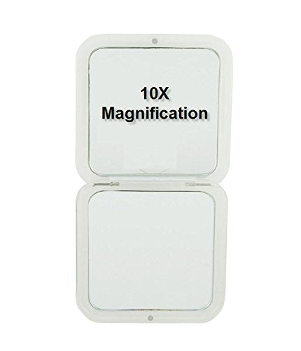 SKÖN lifestyle - Missy 10X/1X Personal Compact Glass Mirror - Strong 10X magnification and traditional 1X mirror, Full 180 degree opening, Effortless Beauty & Personal Care SKÖN lifestyle